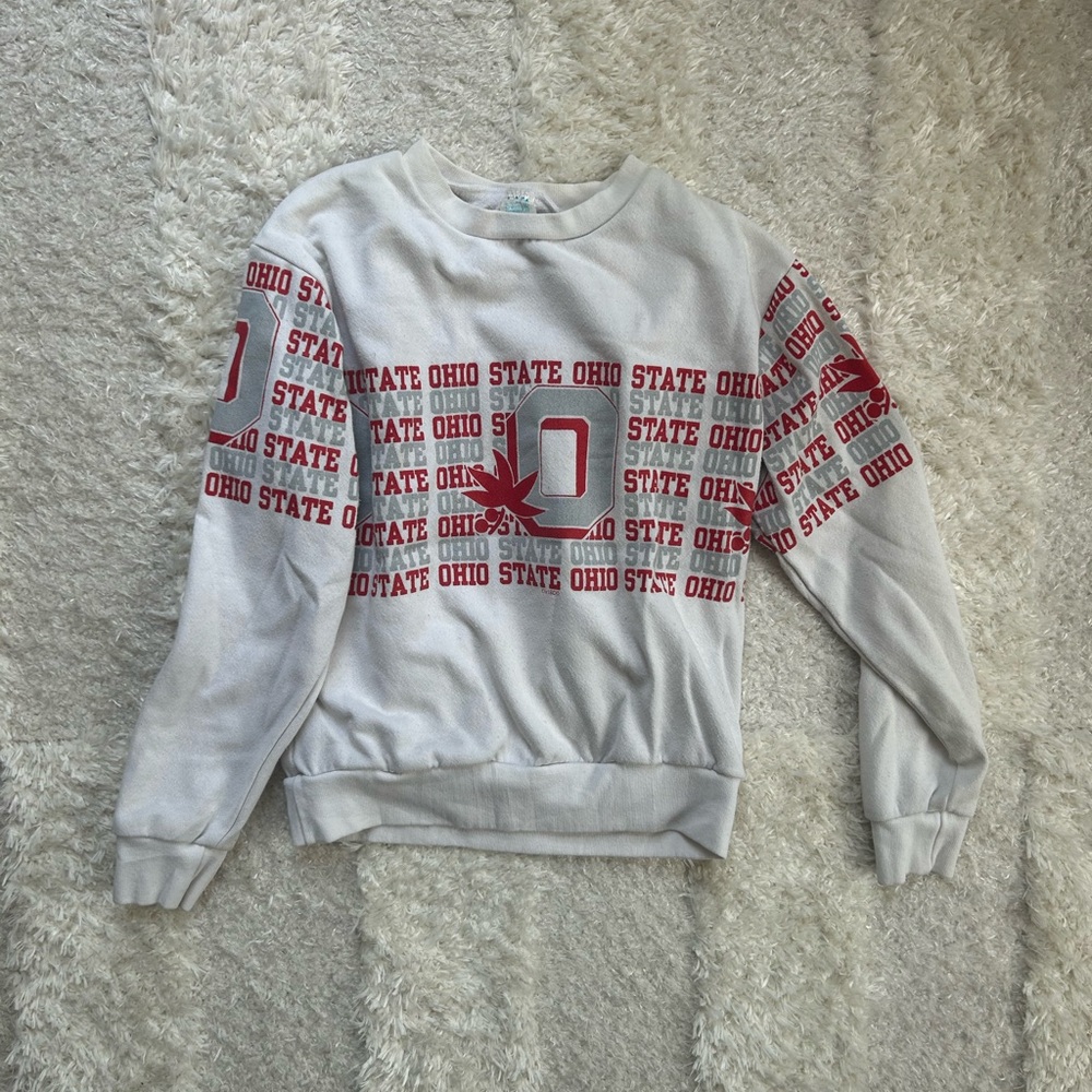 Ohio State White and Red Sweatshirt